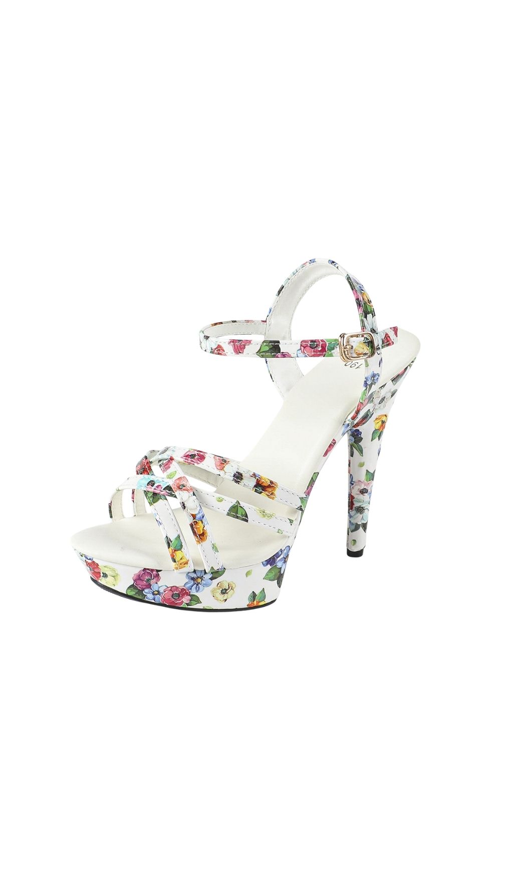 Fashionslee Women Kynthia White Floral Printed Heels