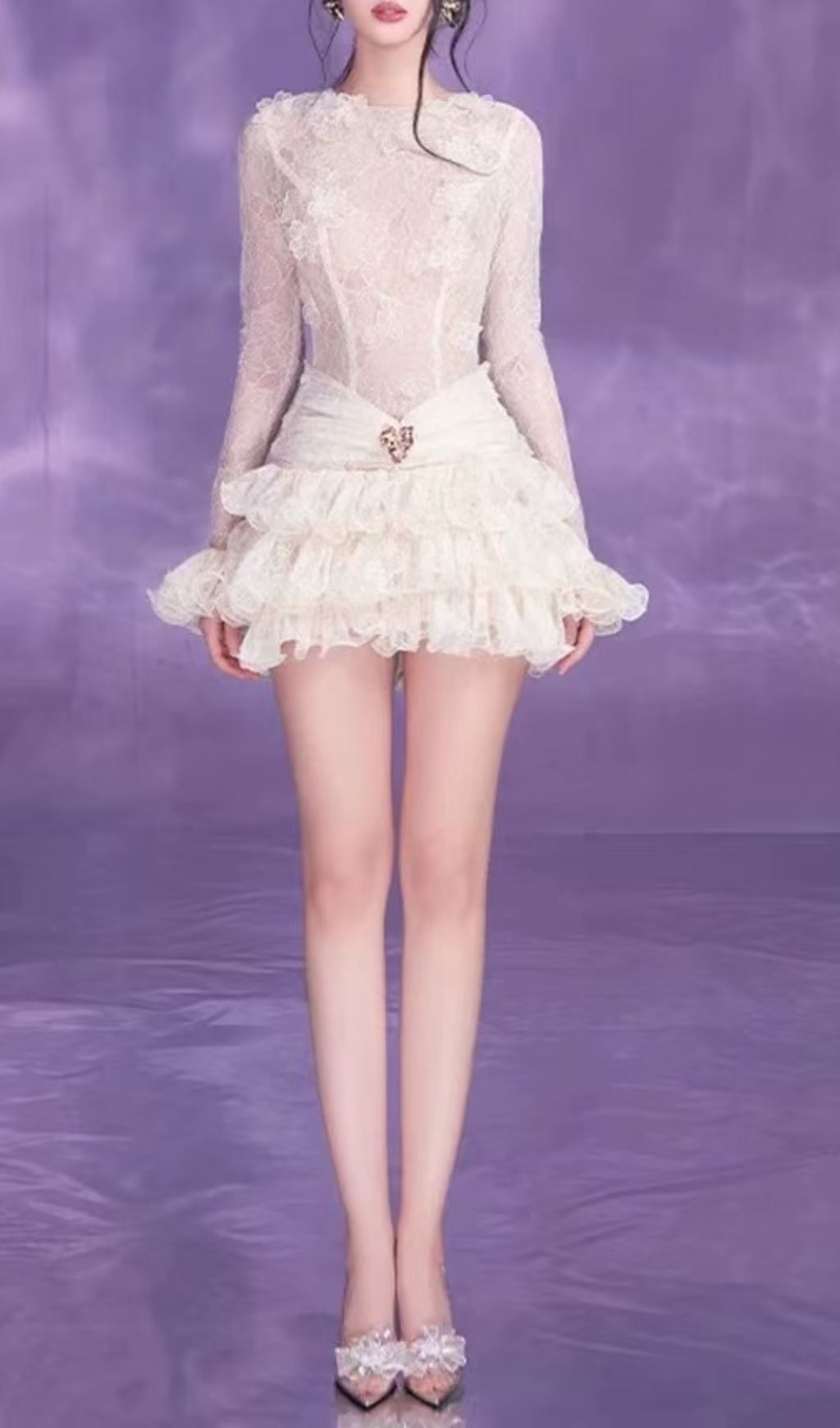 594cb3af11df4bb37c9a27afaaada566.jpg Fashionslee Women Glafira Long Sleeve Lace Mini Dress