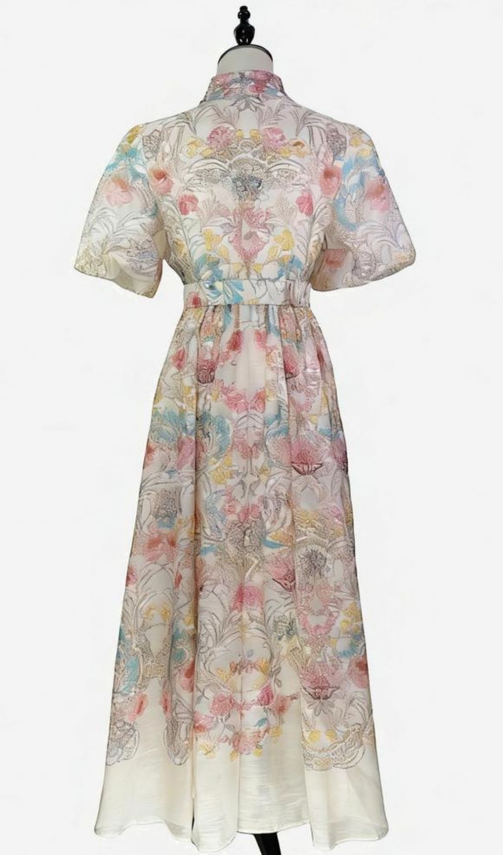 Fashionslee Women Karsen Printed Puff Sleeve Maxi Dress