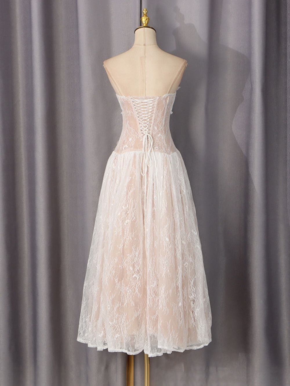 KEILANI WHITE VIRAL STRAPLESS LACE MAXI - OWNCI