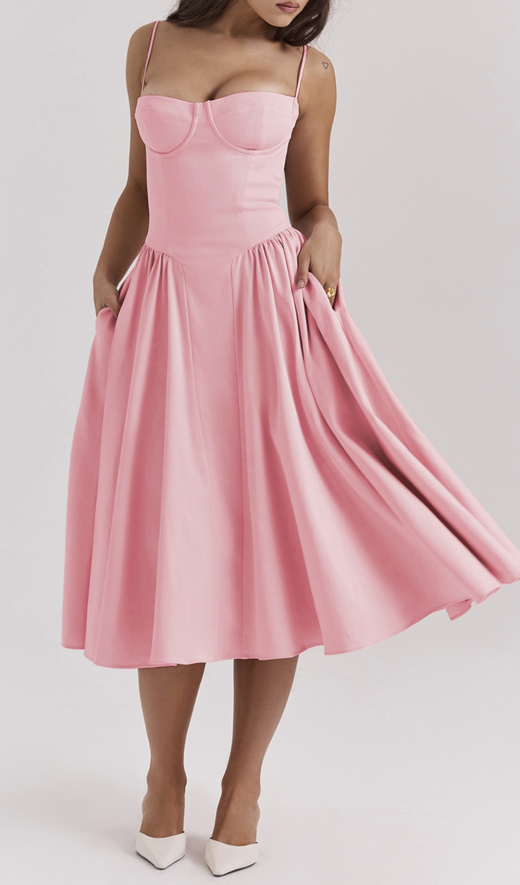 5a55af5f4ca1d714052bbc9b6bed2233.jpg Fashionslee Women Dextra Pink Strappy Midi Dress