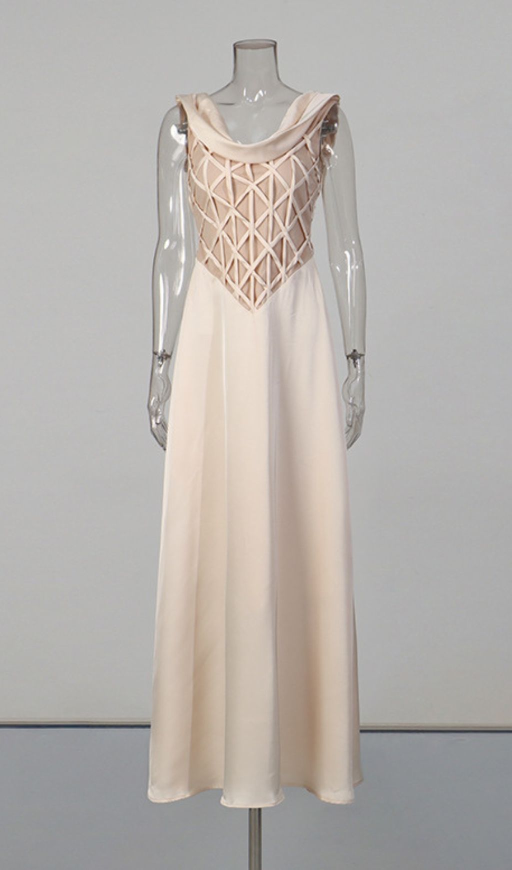 CHAMPAGNE VIRAL SLEEVELESS MAXI DRESS - OWNCI CHAMPAGNE VIRAL SLEEVELESS MAXI DRESS - OWNCI