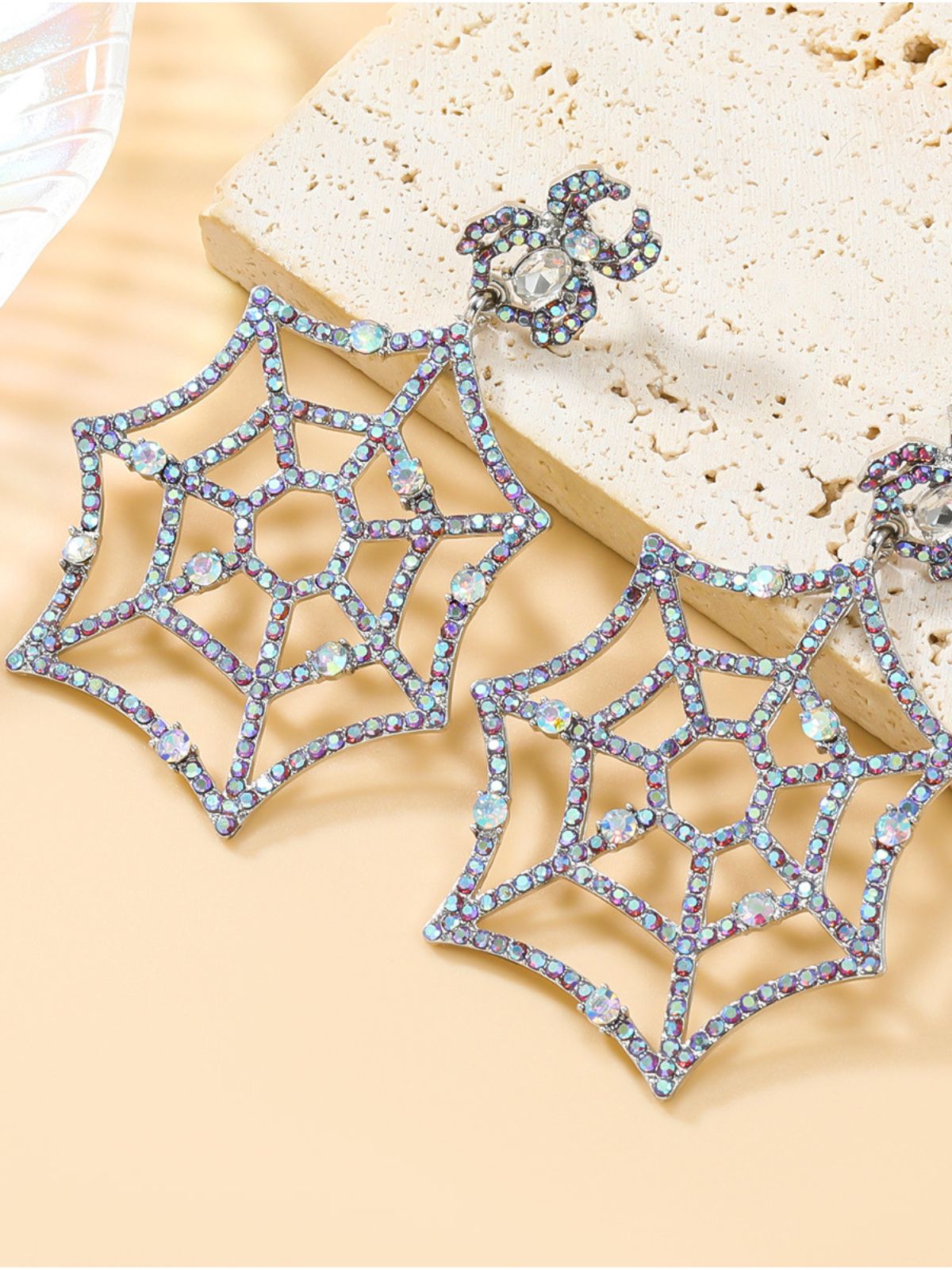 5bc652236253c38c0a2a53b4df546bba.jpeg Fashionslee Women Cobweb Rhinestone Earrings