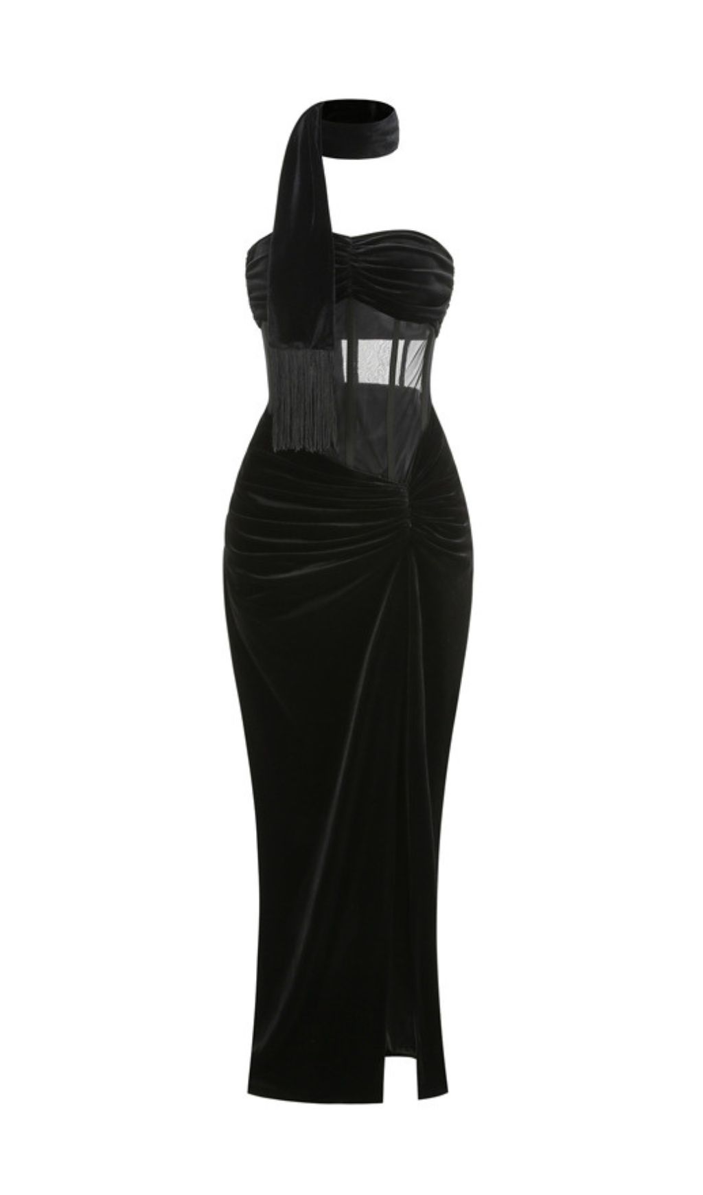 5bda7c2fc9e422e450811fac07818239.jpg Fashionslee Women Kahlani Black Strapless Corset Maxi Dress