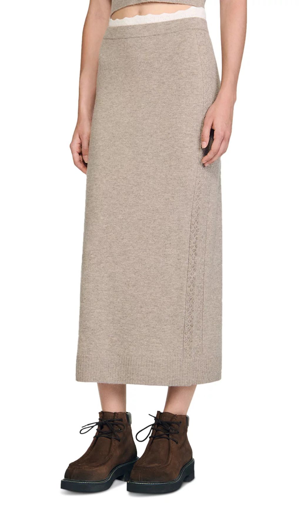 5bdfcb266277bae9d096b1e757718fc8.jpg Fashionslee Women Two Tone Midi Skirt