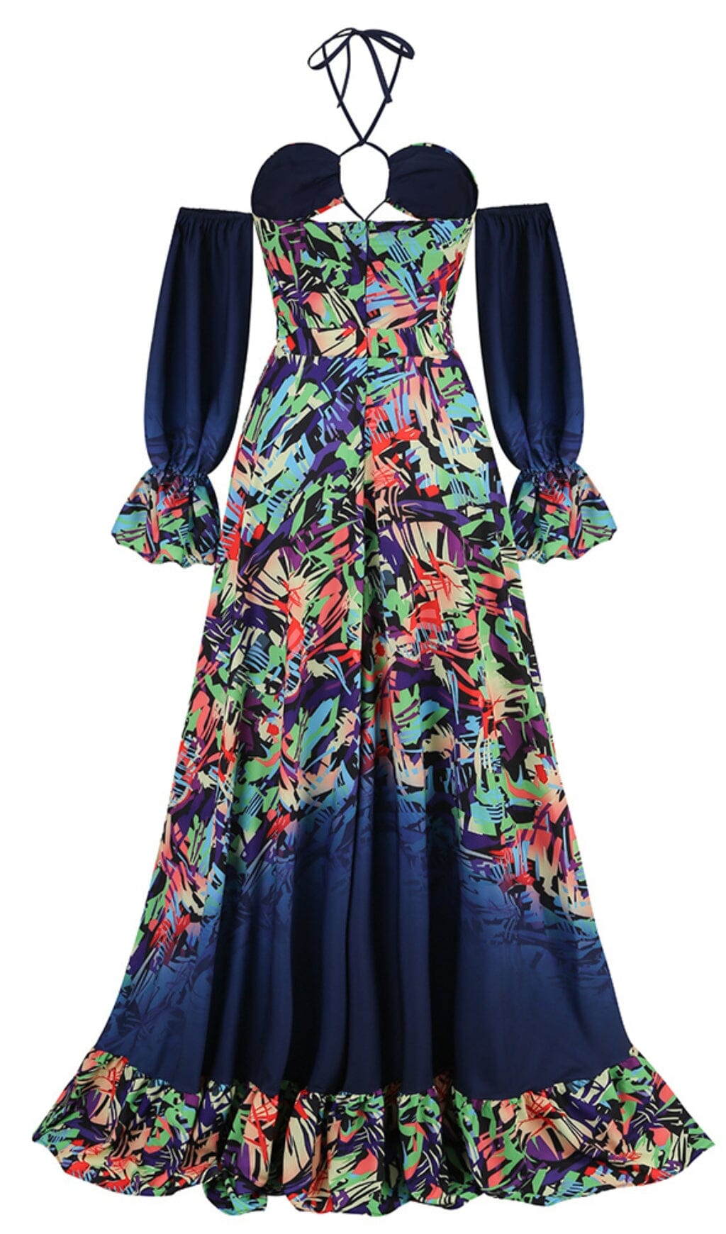 5bf406d314c5792c87d5ce3ec41b4dce.jpeg Fashionslee Women Off Shoulder Flowy Sleeves Maxi Dress In Multi-Color