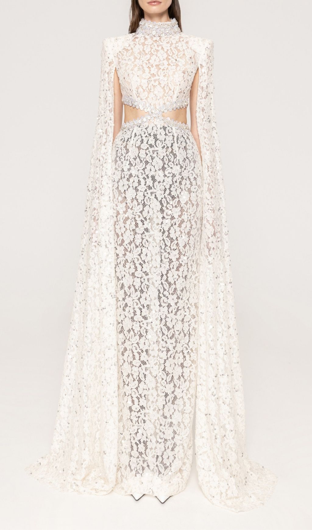 5bfded222b2d87a2be22ed739164e075.jpg Fashionslee Women Katoka White Lace Sequin Cutout Maxi Dress