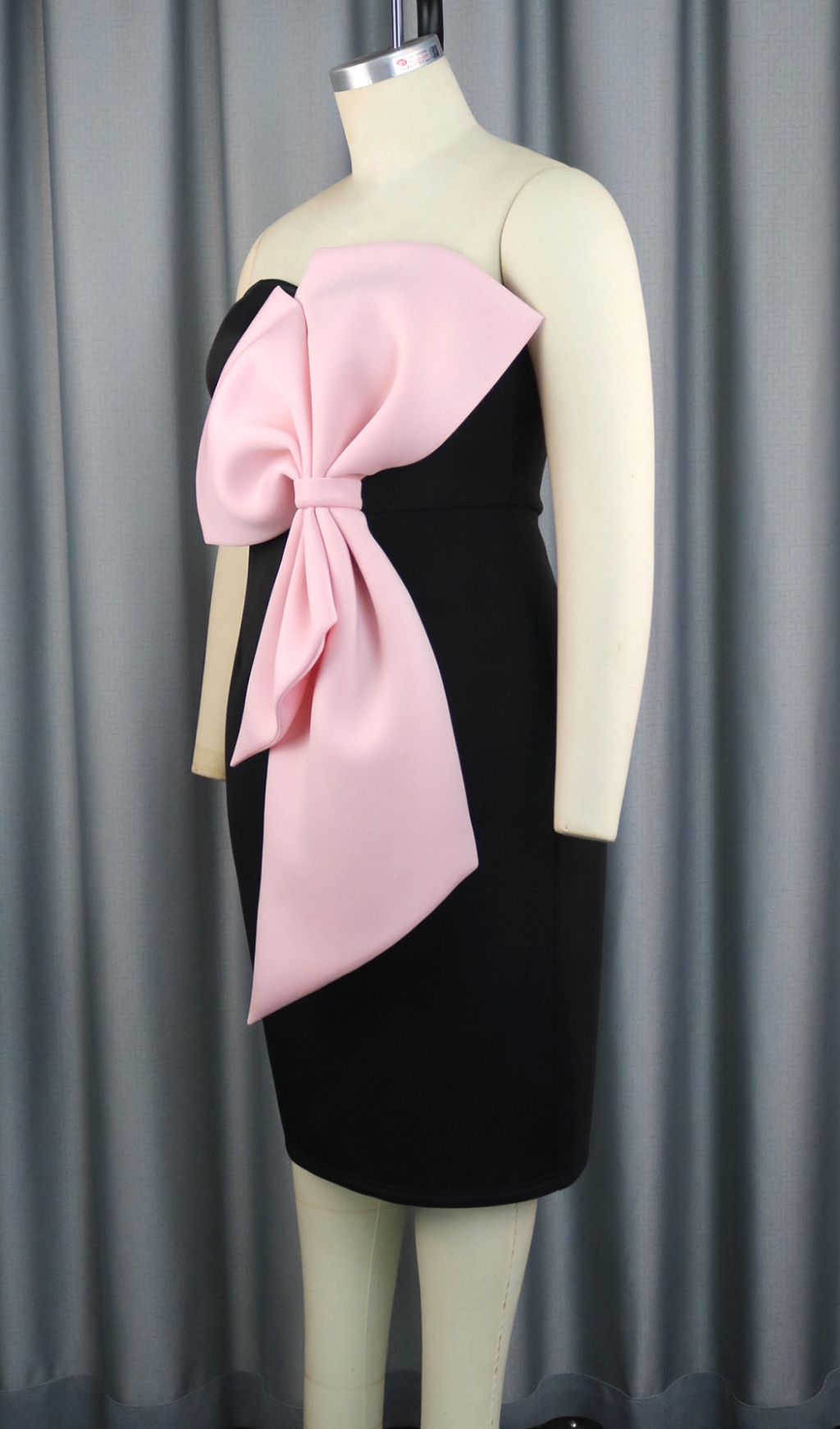 5c2b64da64e6d837dd4b83431705e0af.jpg Fashionslee Women Bachue Black Bow Strapless Midi Dress