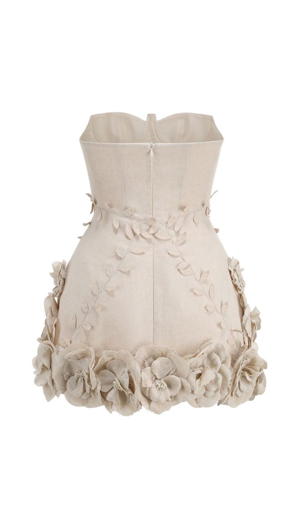 5c50cdd068b9e1dfbc94c1bbcf2302fa.jpg Fashionslee Women Bice Nude Strapless Bustier Flower Mini Dress