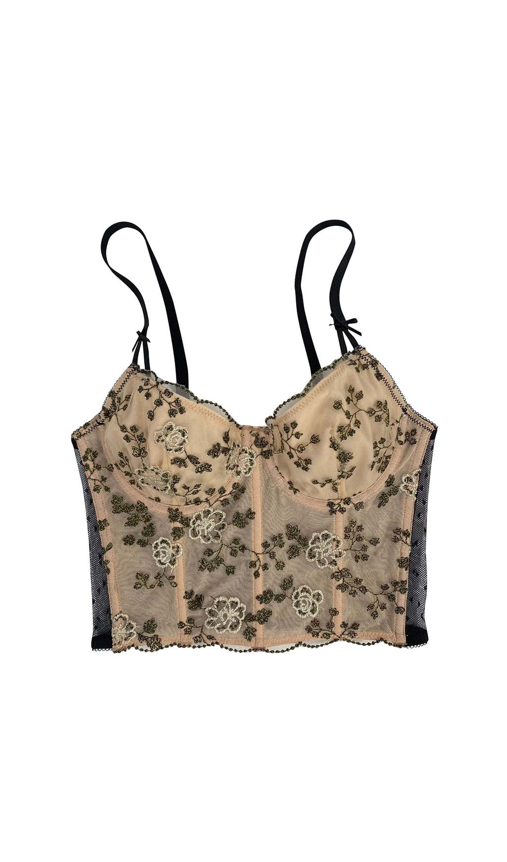5c62b8eec9e5eb87da28b5a67280684d.jpeg Fashionslee Women Corset Floral Cropped Top In Gray
