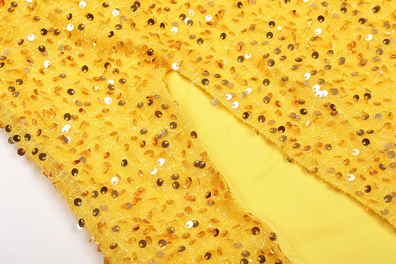 5c8ffa6e802c90087e1ac3373b4747b1.jpeg Fashionslee Women Ayn Yellow Sequined Slit Maxi Dress