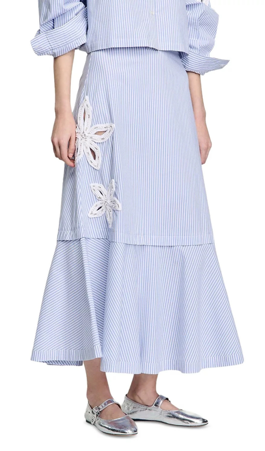 Fashionslee Women Embellished Cutout Maxi Skirt