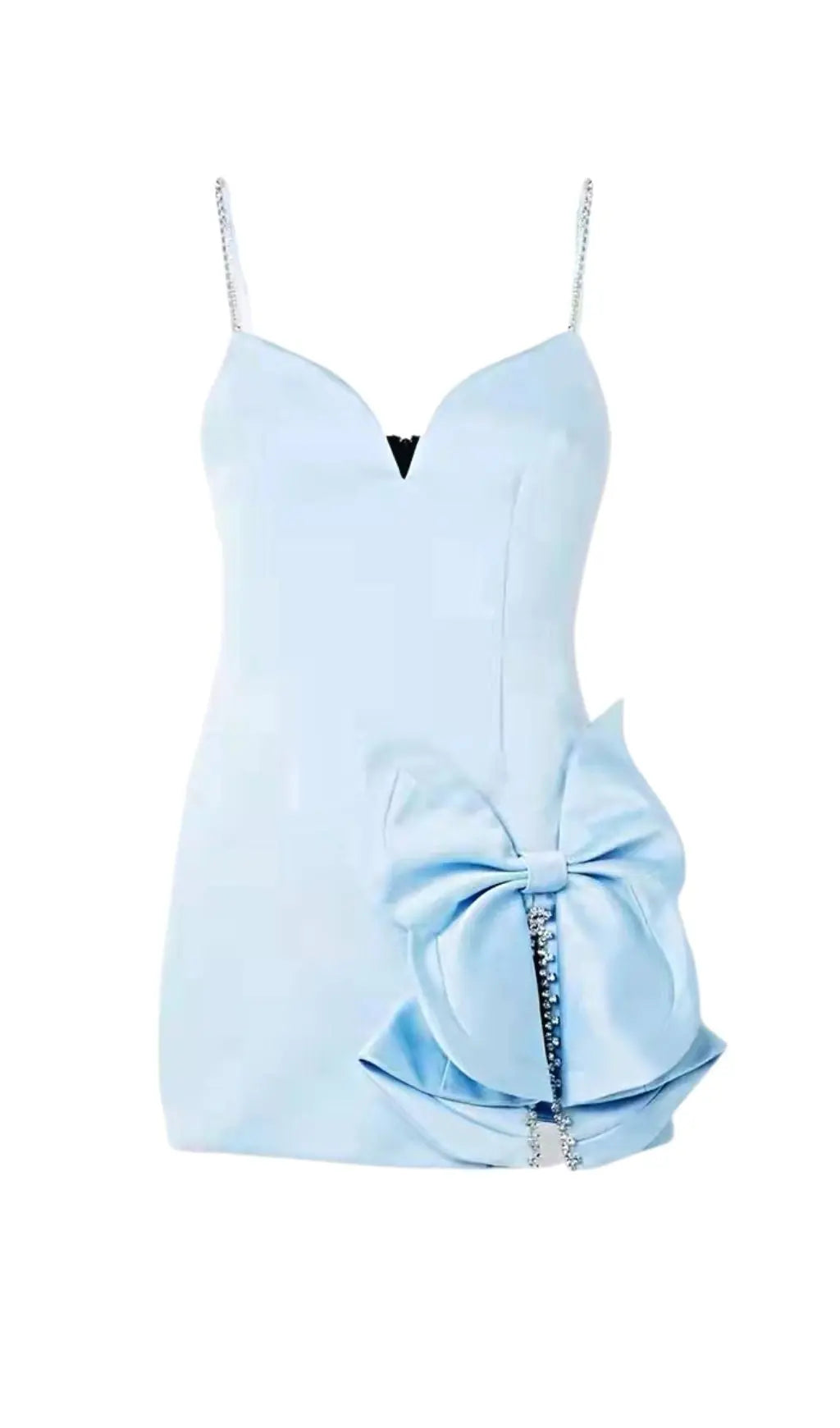 5ccf9f00d20d554040ce765317767013.jpeg Fashionslee Women Baby Blue Crystal Bow Mini Dress