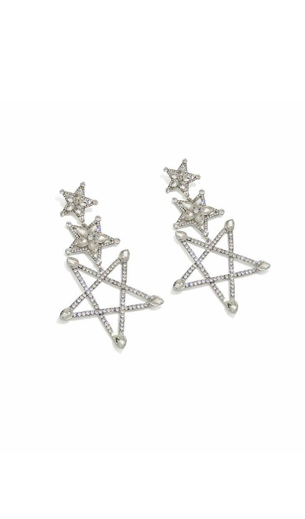 5cd3b6aaf51e076fc6d0934227eca5ab.jpeg Fashionslee Women Artan Silver Pentagram Rhinestone Earrings