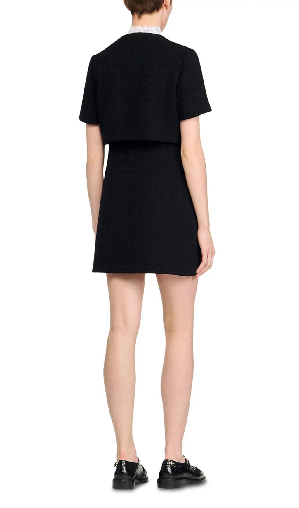 Fashionslee Women Lace Collar Mini Dress