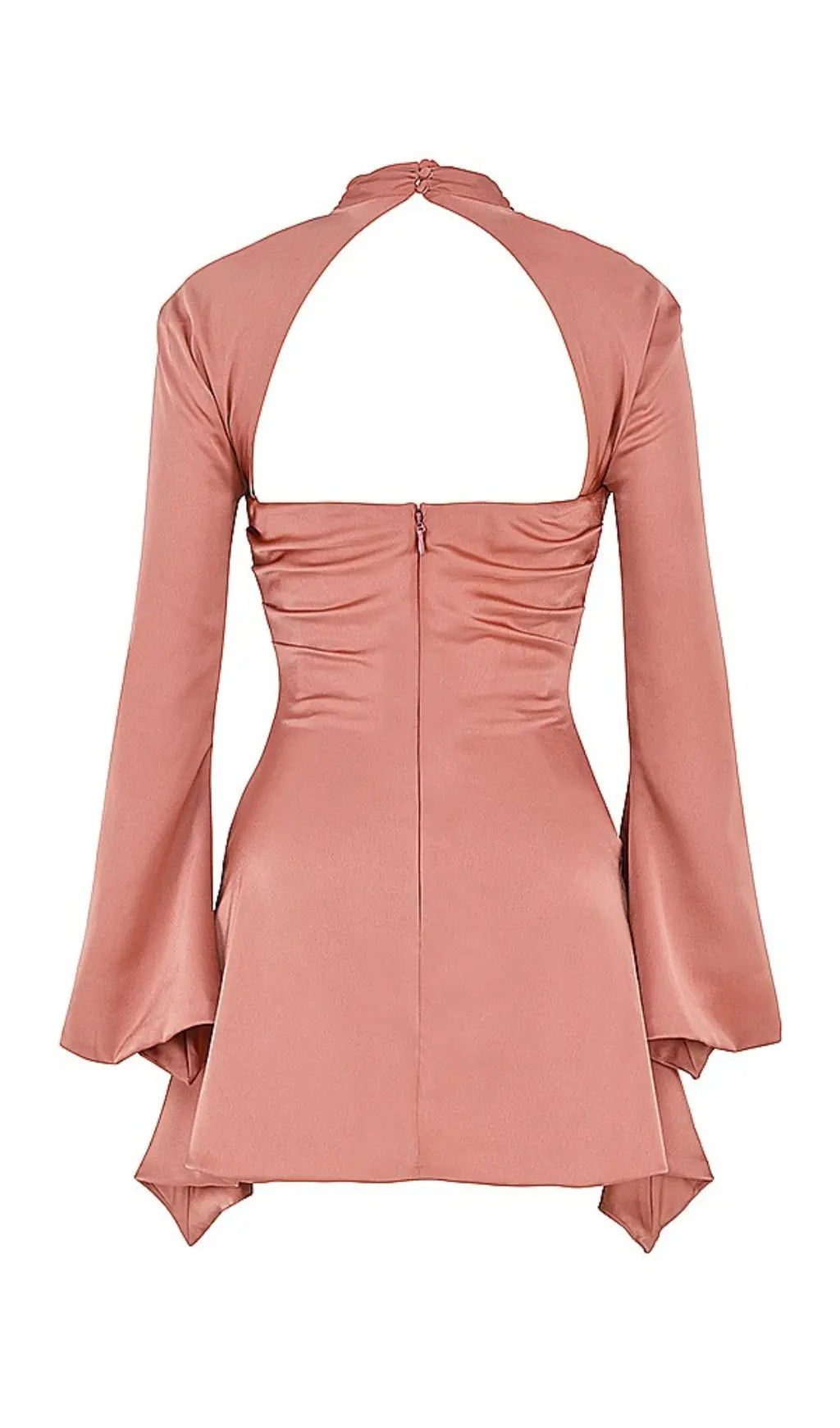 Fashionslee Women Draped Mini Dress In Rose Pink