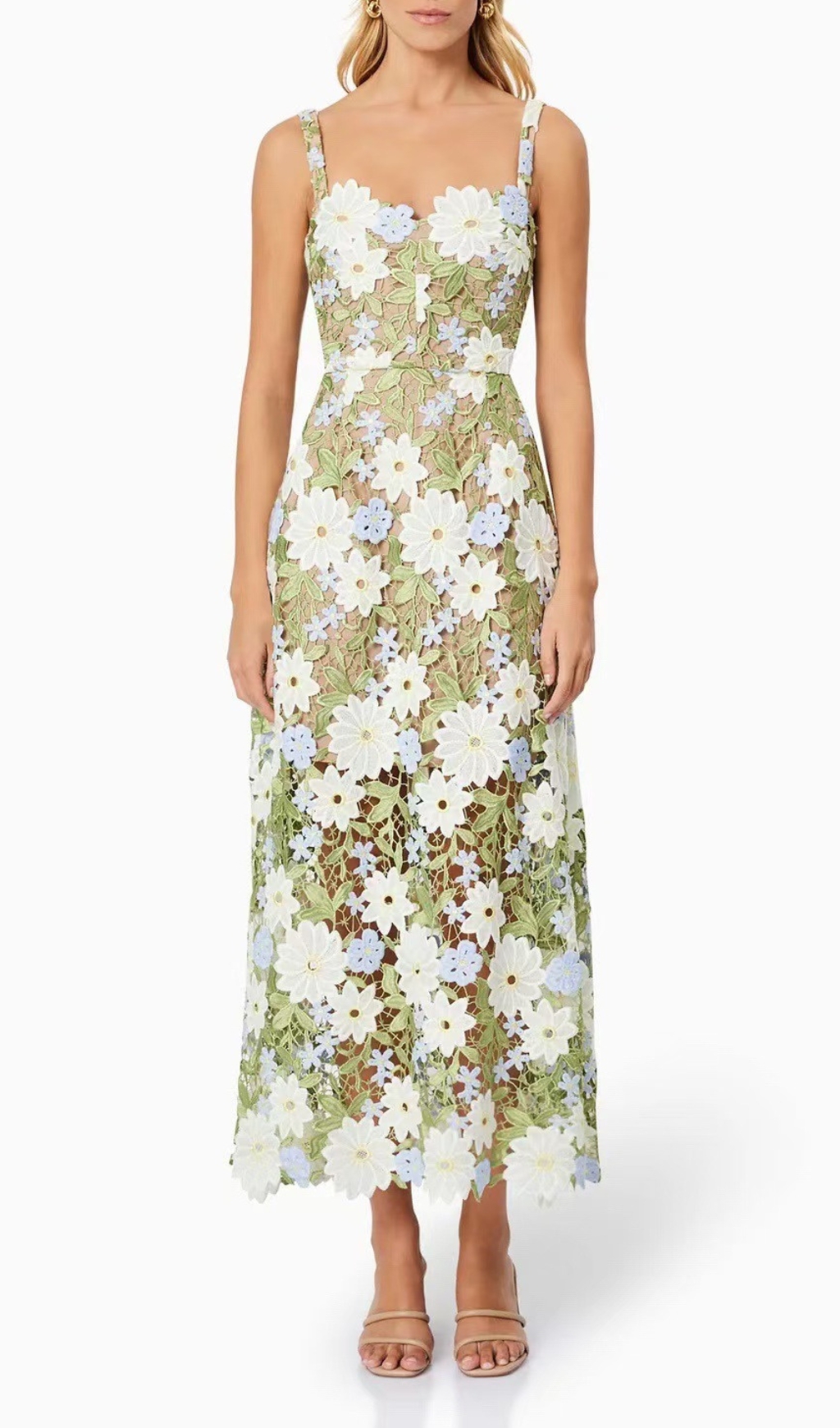 5d321d5839eb75c991b18e7ea00058a8.jpg Fashionslee Women Diablo Green Strappy Flower Maxi Dress