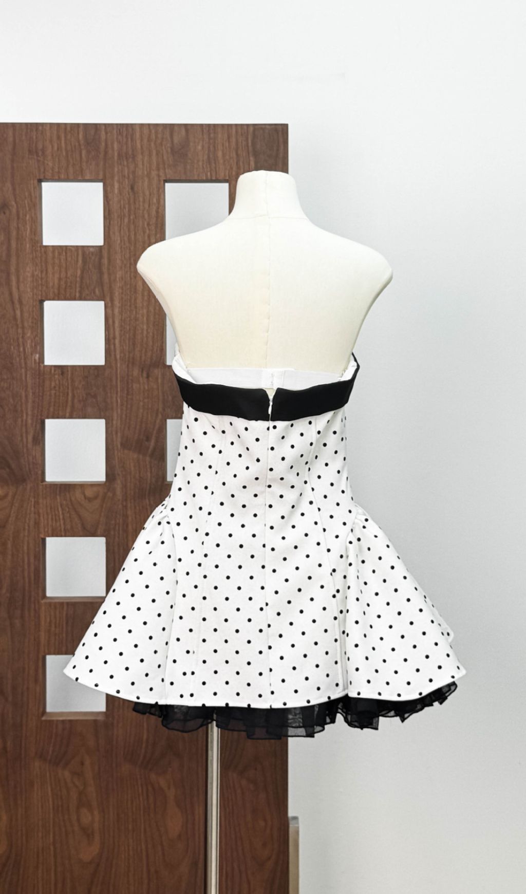 Fashionslee Women Iola Strapless Dot Bowknot Mini Dress