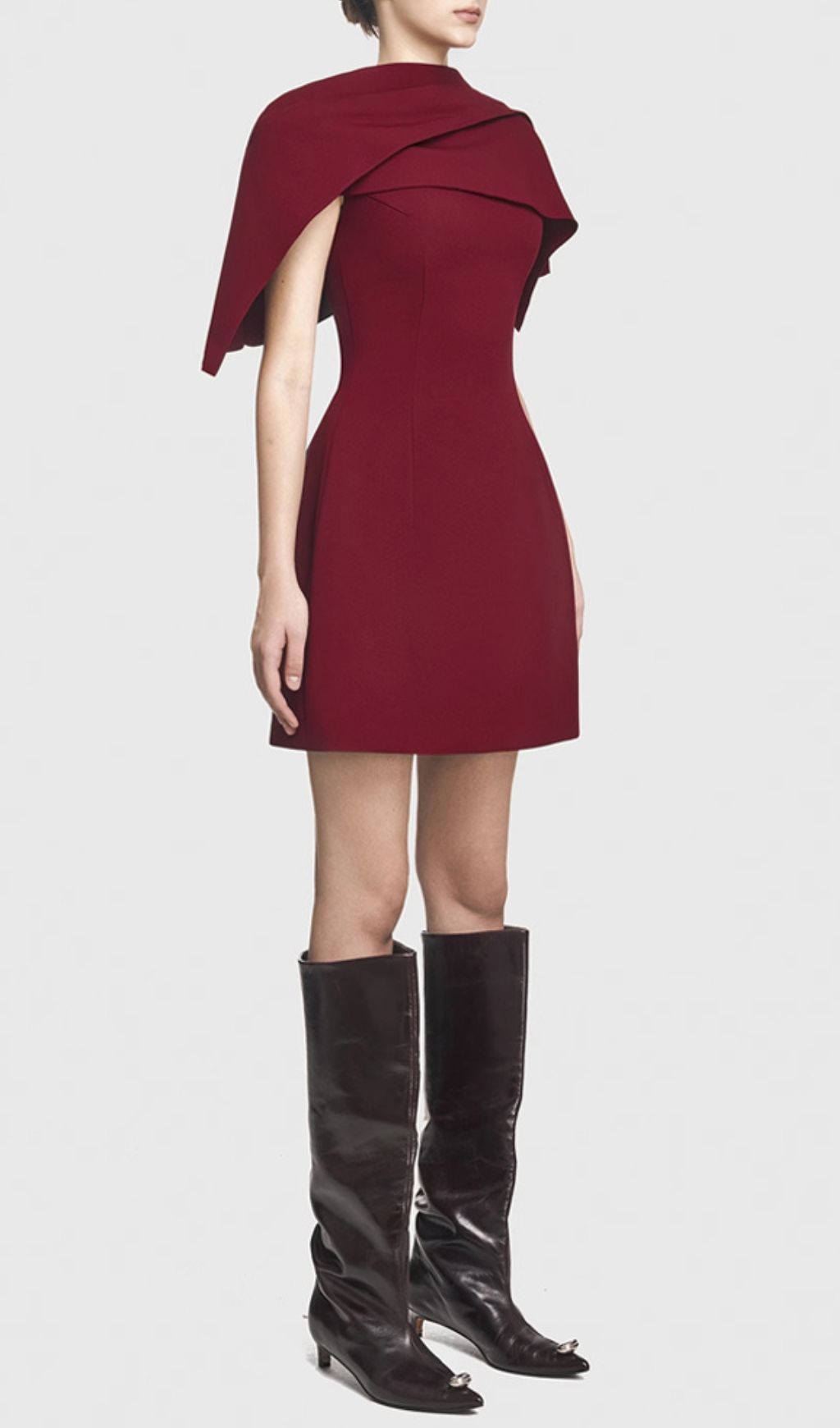 5d727c6d9a104935de1bd80816184953.jpg Fashionslee Women Gainell Wine Irregular Shoulder Mini Dress
