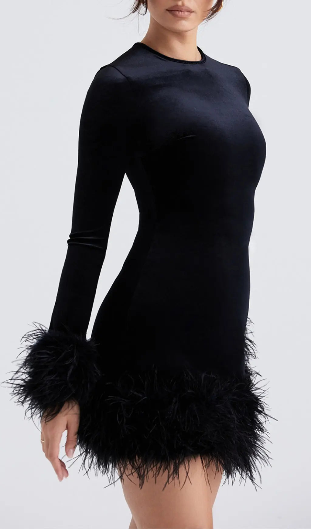 5d855eb47a17a526d09bc6a6a56db35a.jpeg Fashionslee Women Black Velvet Mini Dress