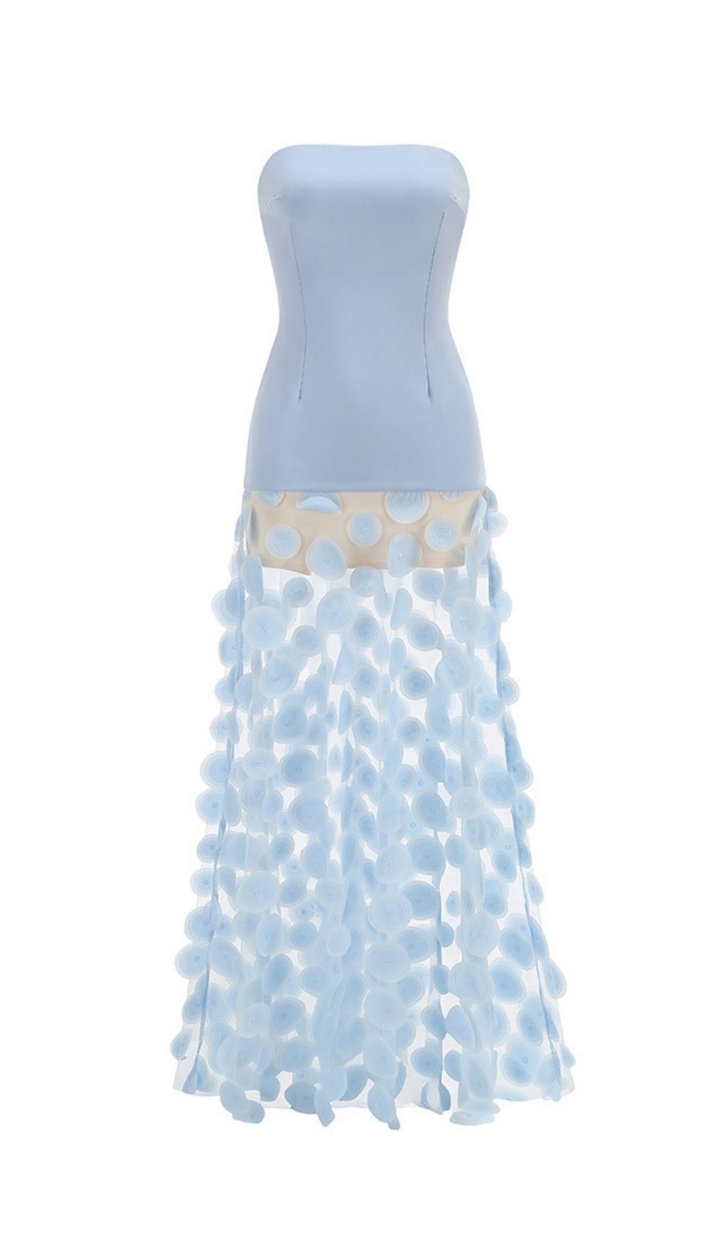 5dbd46b0b92c0d18b0e560362b49124f.jpg Fashionslee Women Keala Blue Strapless Mesh Maxi Dress