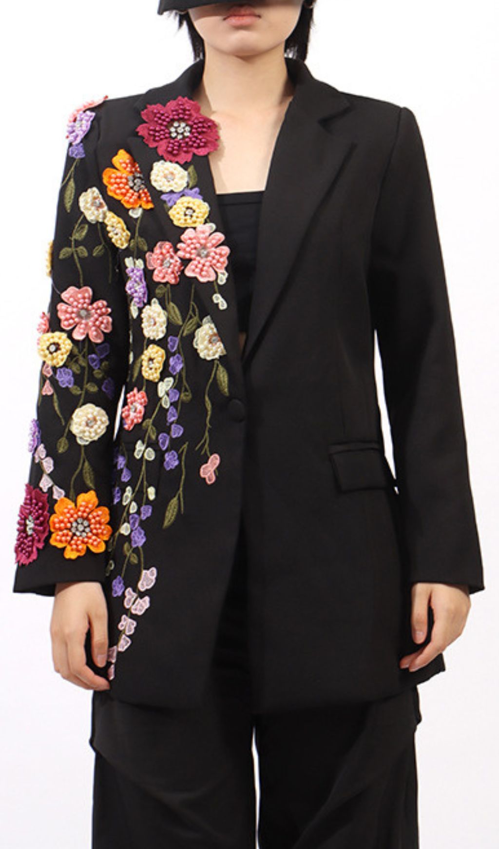 5dc7c6f128442e284da846c4ac6bc38e.jpg Fashionslee Women Giordano Flower Beaded Embroidery Blazer