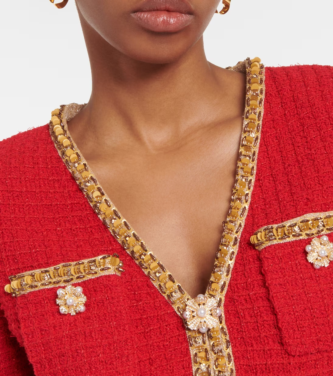 5e04323546fc6f942007bc7f8481c9a0.jpeg Fashionslee Women Allura Red Knit V Neck Cardigan Set