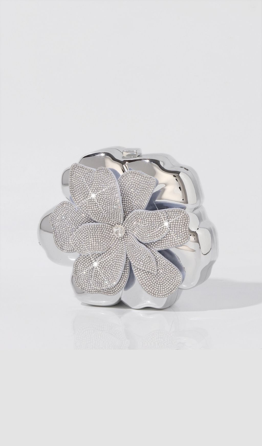 Fashionslee Women Khoi Silver Flower Diamante Bag