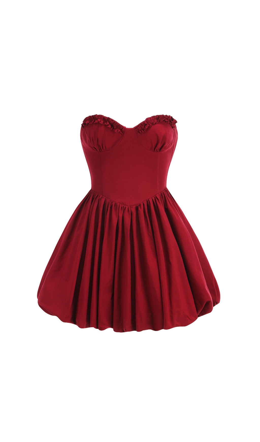 5e402bfd716d38217a71f3577b1308ea.jpg Fashionslee Women Collice Red Strapless Bud Mini Dress