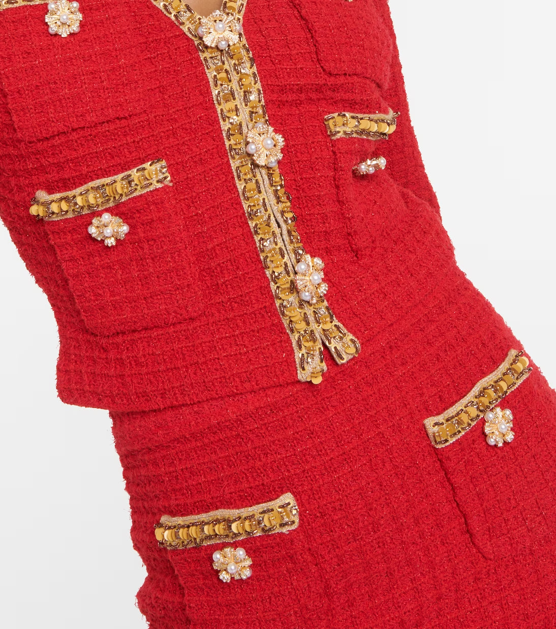 5e760de17f9671103dbc389aece572ce.jpeg Fashionslee Women Allura Red Knit V Neck Cardigan Set