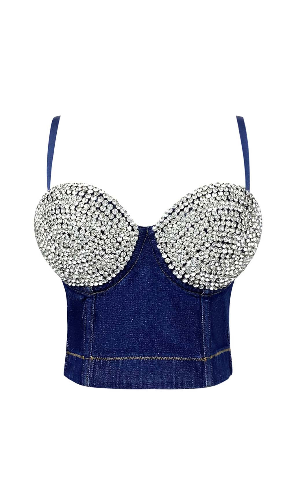 5e8a56d931fe888838650195e2885e63.jpeg Fashionslee Women Bustier Denim Top In Blue