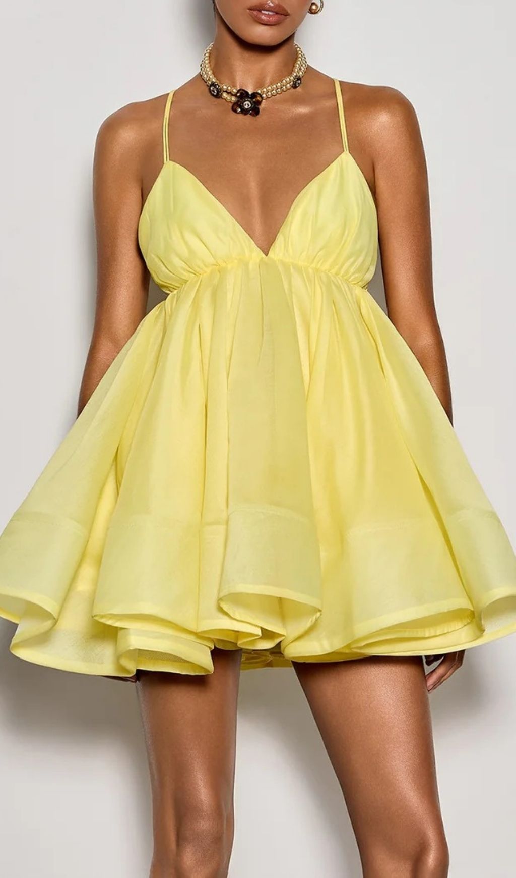 Fashionslee Women Custodia Spaghetti Flare Mini Dress