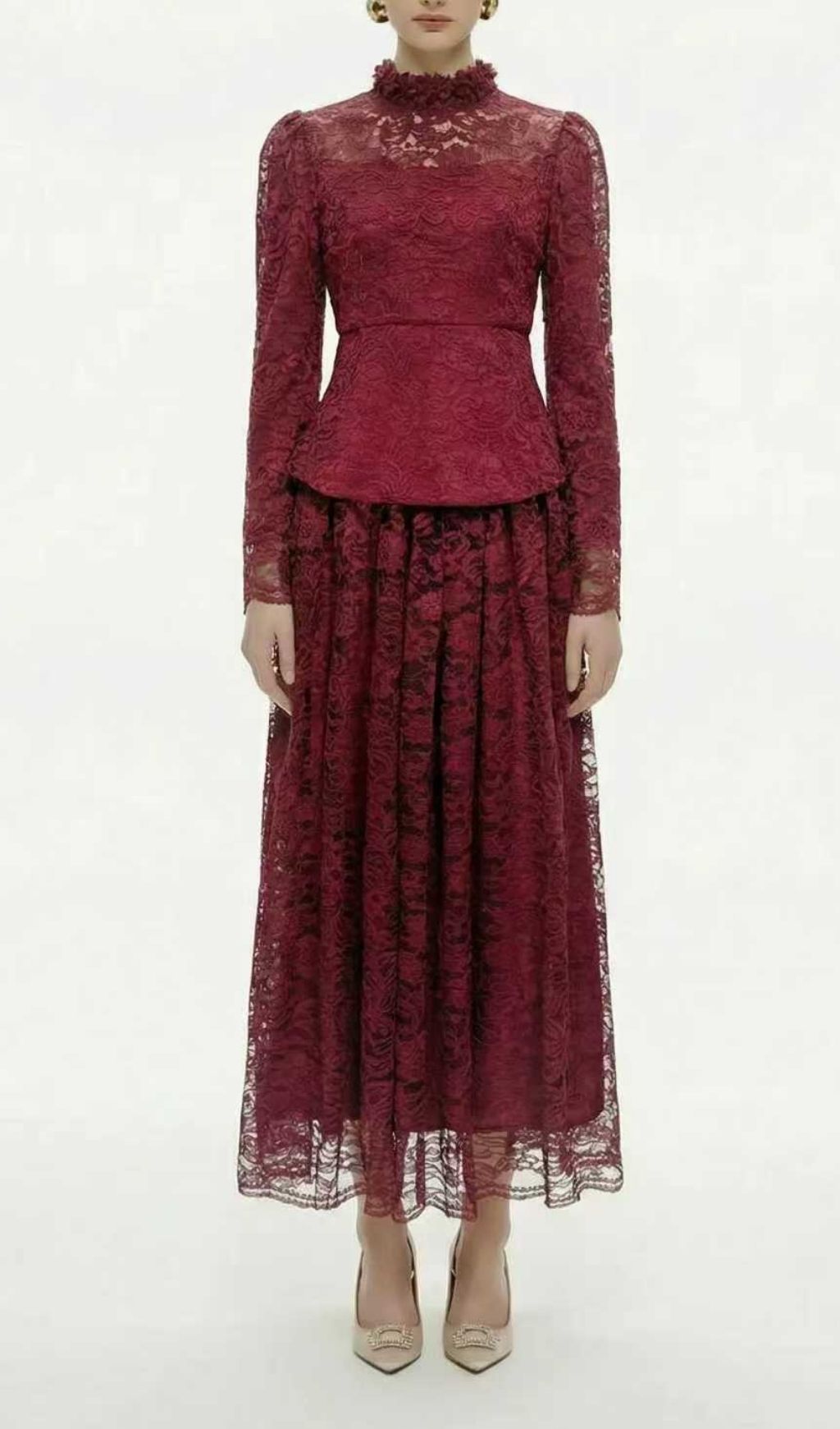 5ecc08d6b86480db1d00b111c0f74387.jpg Fashionslee Women Kaylynn Lace Long Sleeve Two-Piece Set