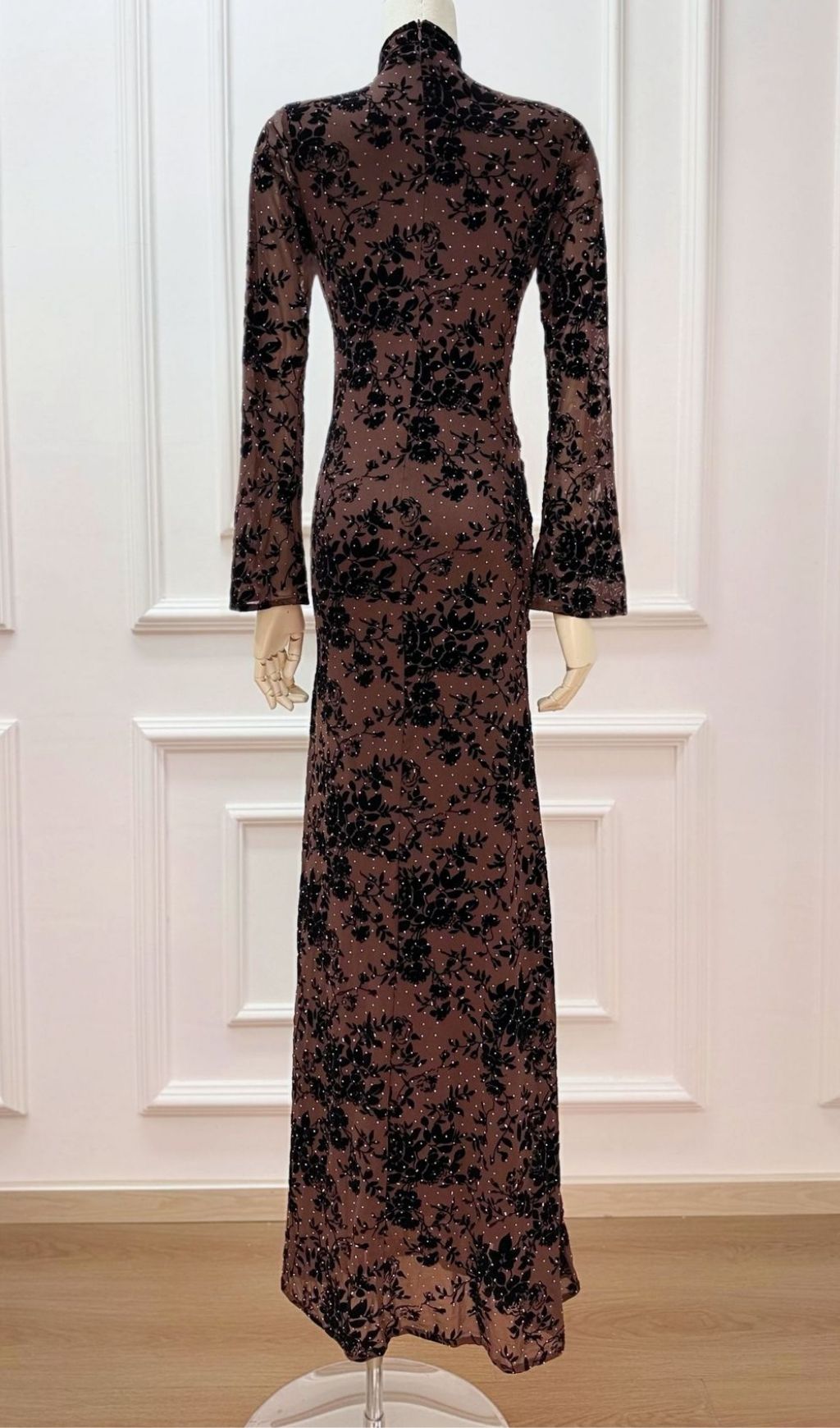 5eedbbb35502da16e16b6b03ead6bd1d.jpg Fashionslee Women Kayleigh Long Sleeve Embellished Maxi Dress