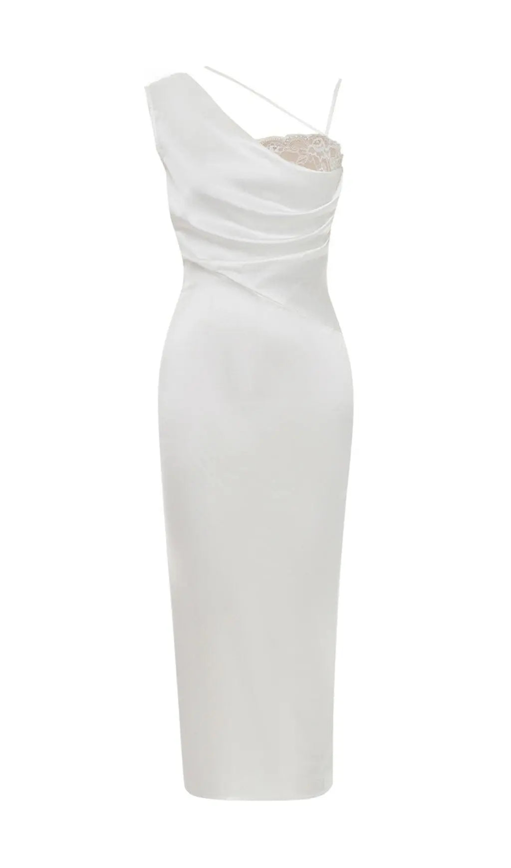 5eede9fa141a7cc69a36c16e94be6519.jpeg Fashionslee Women Satin One Shoulder Midi Dress In White