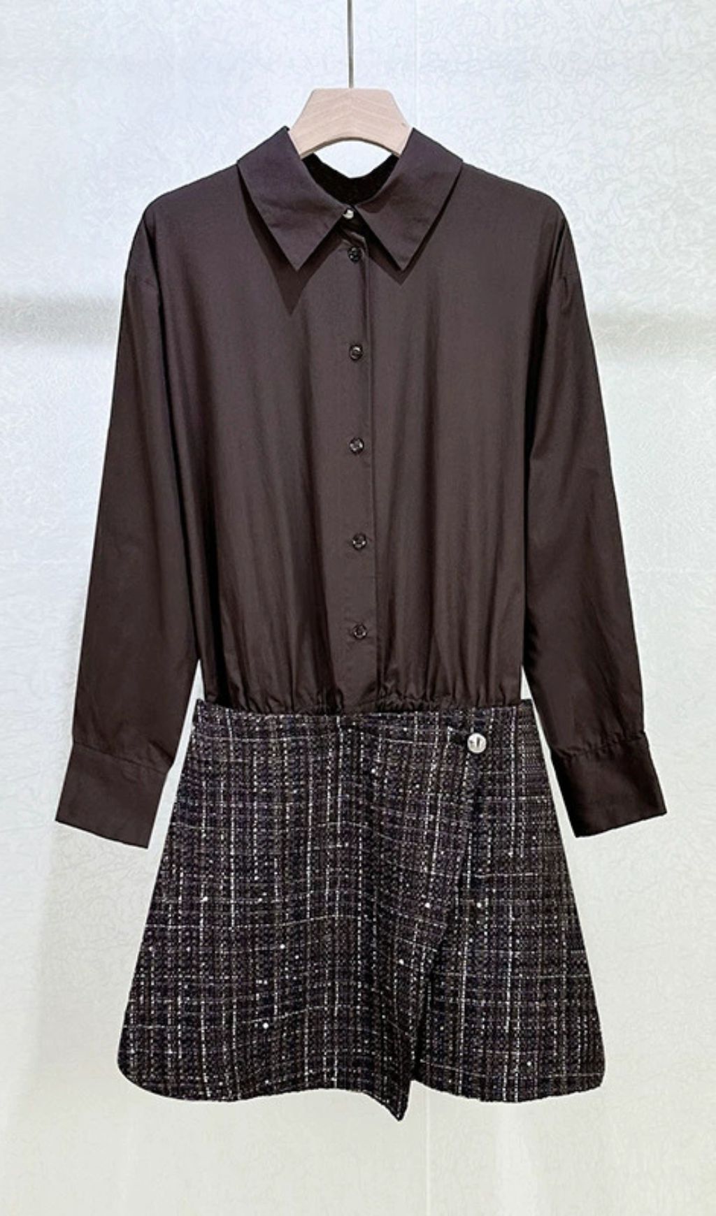 LAYERED VIRAL MINI SHIRT DRESS - OWNCI