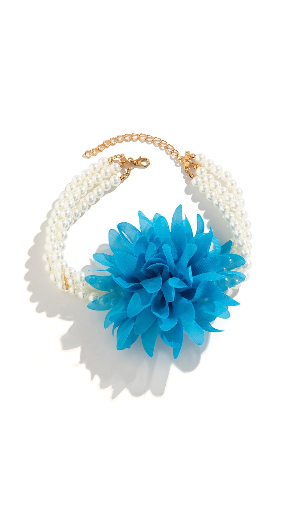 Fashionslee Women Akshita Blue Pearl Flower Choker