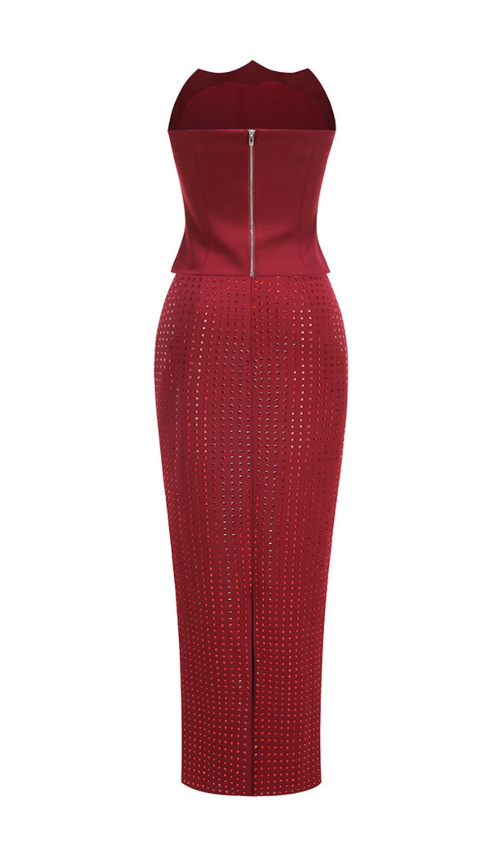 5f252a87aab9f303ef85fca11d6a8235.jpg Fashionslee Women Isley Red Embellished Two-Piece Set