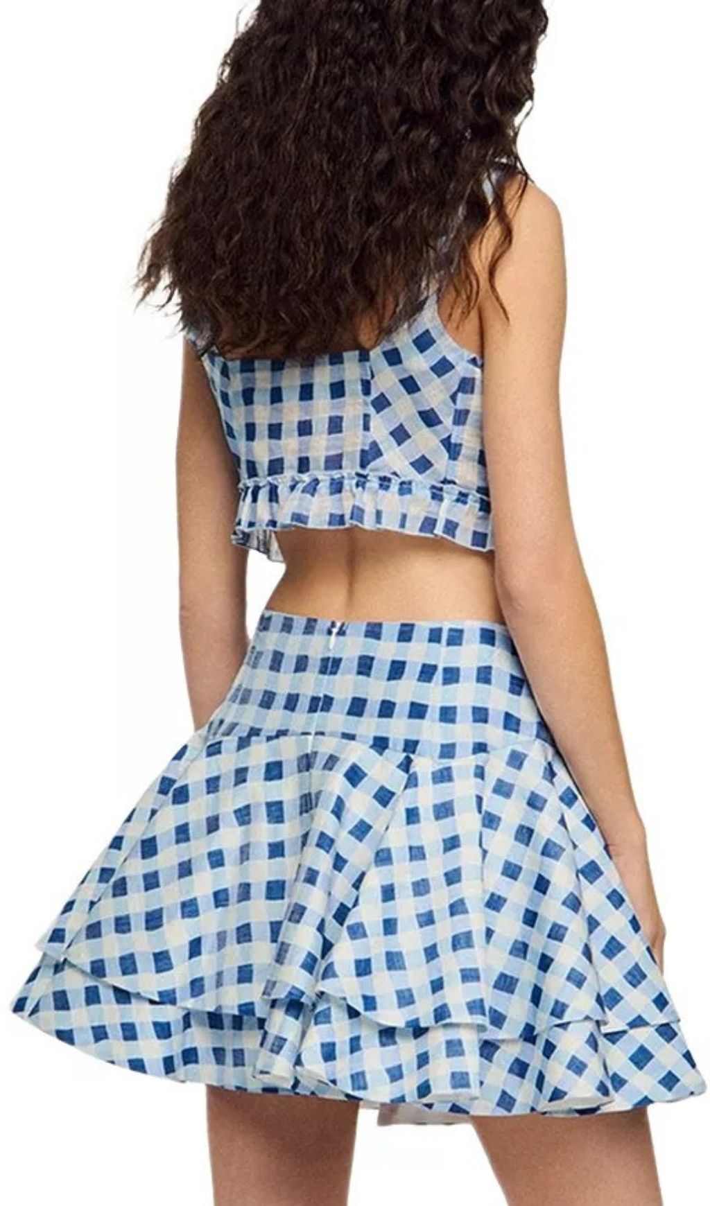 Fashionslee Women Rosie Gingham Mini Skater Skirt
