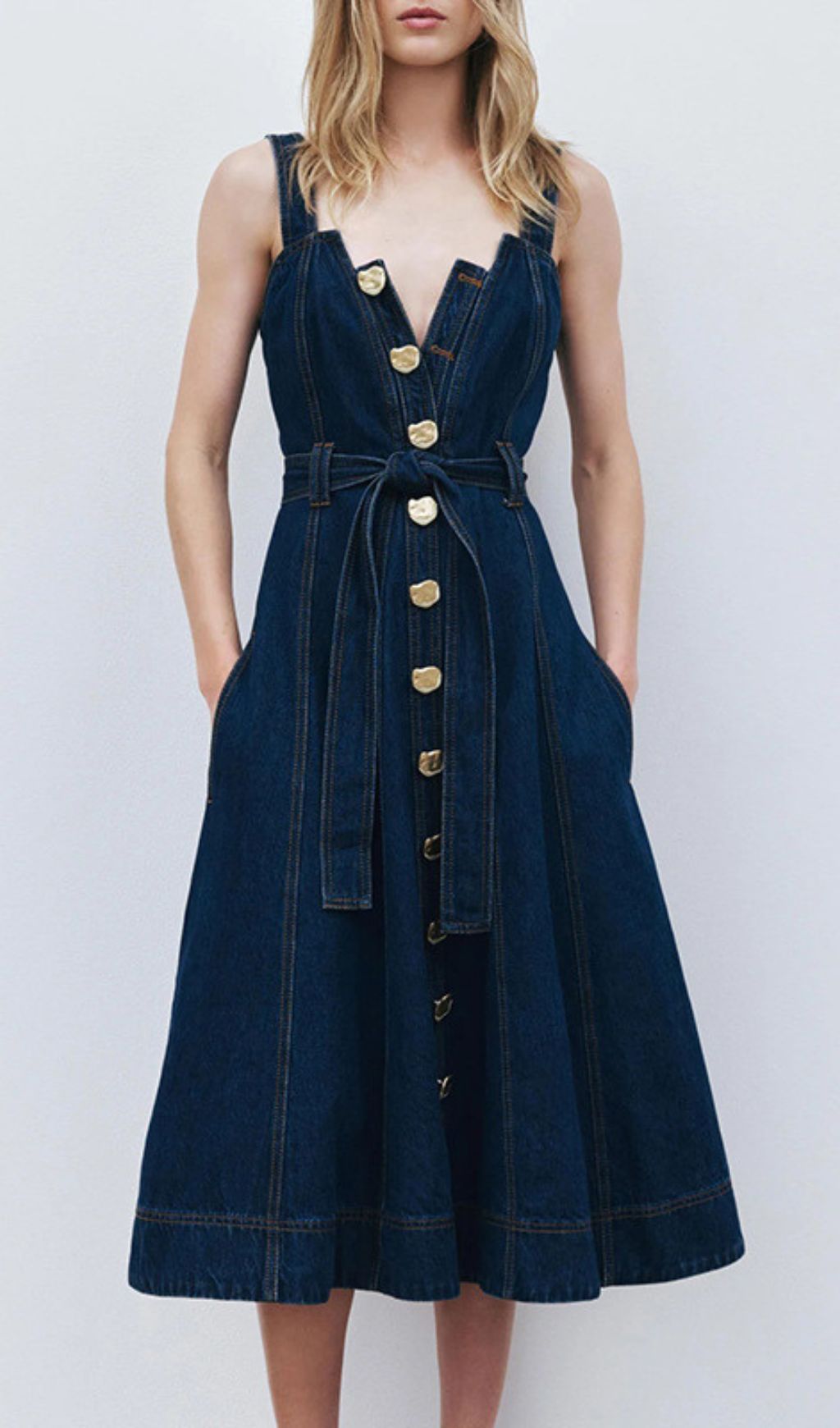 5f50a136a97b9c147b91f4305f31f94f.jpg Fashionslee Women Hija Blue Denim Midi Dress