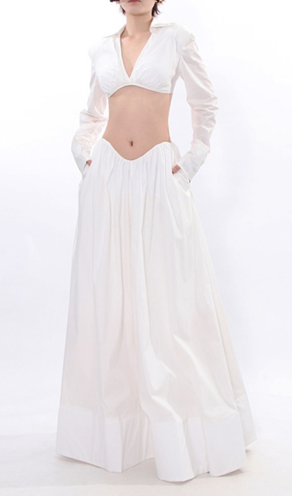 5f612091ad431ff344fa3f62cbdd1b60.jpg Fashionslee Women Idra White Long Sleeve Two-Piece Set
