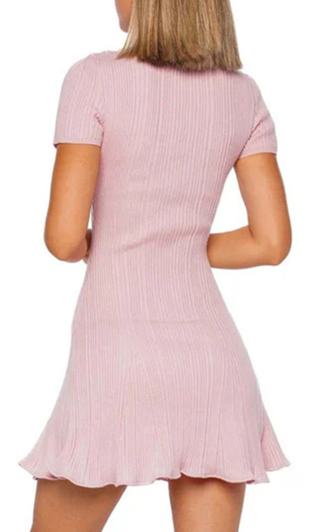 5f77bc605ca0fce422c44e347c79e097.png Fashionslee Women Gracjan Pink Knit Mini Dress