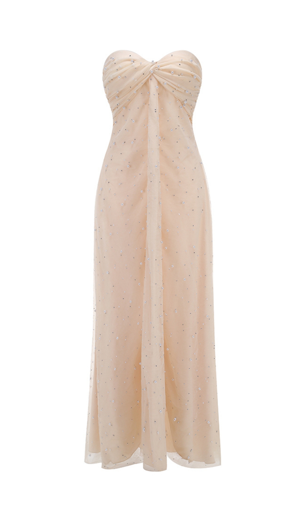 5fa7d50a823e791d24ae78f7b4301514.jpg Fashionslee Women Ivory Strapless Pearl Maxi Dress