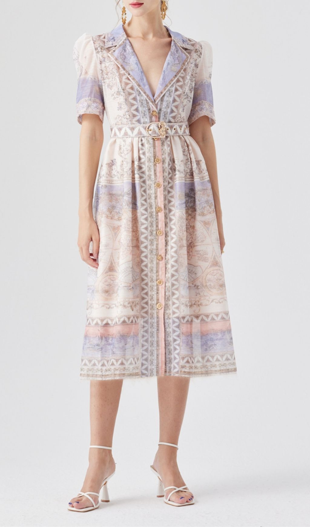 Fashionslee Women Kamili Printed Midi Dress