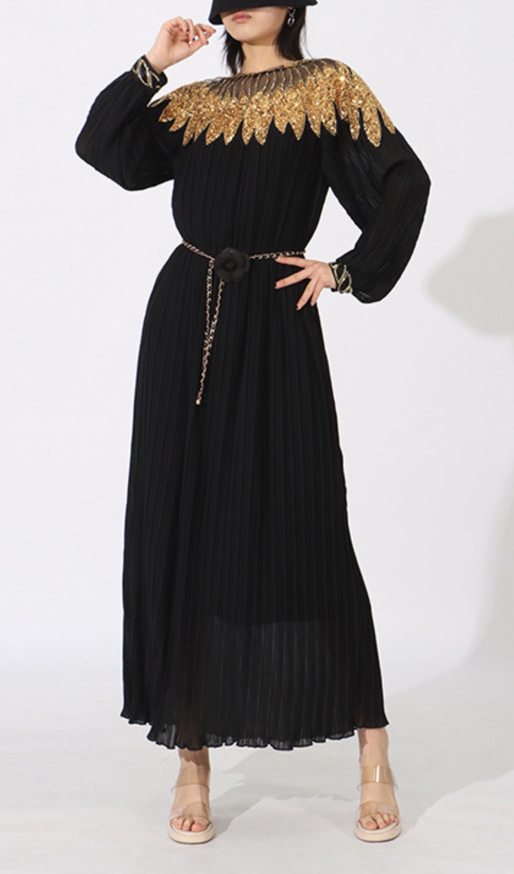 5fe4edf3fbeeb9aab6cac3e97a2fc1ee.jpg Fashionslee Women Emiliya Black Sequin Long Sleeve Maxi Dress