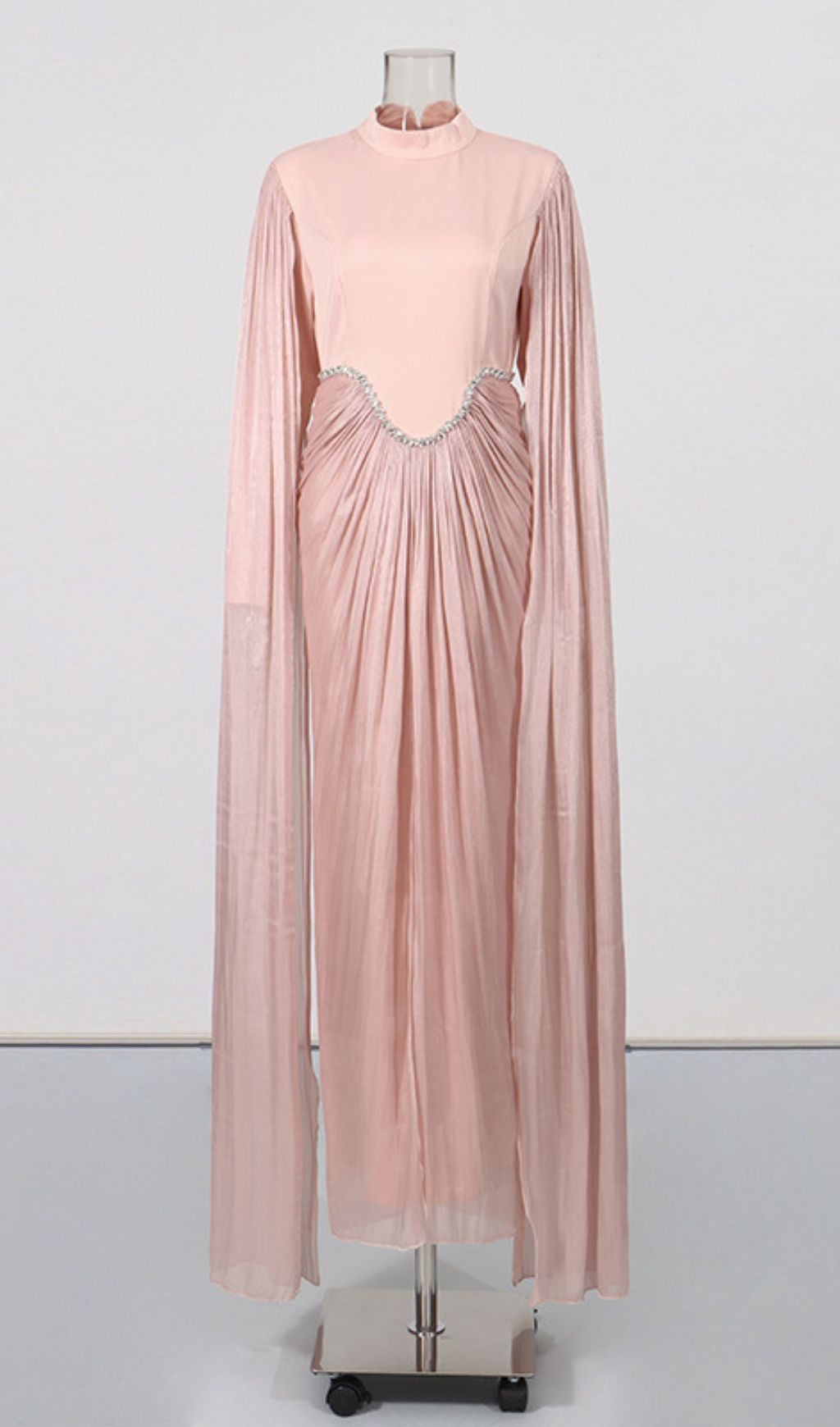 Fashionslee Women Kalyca Pink Long Sleeve Maxi Dress