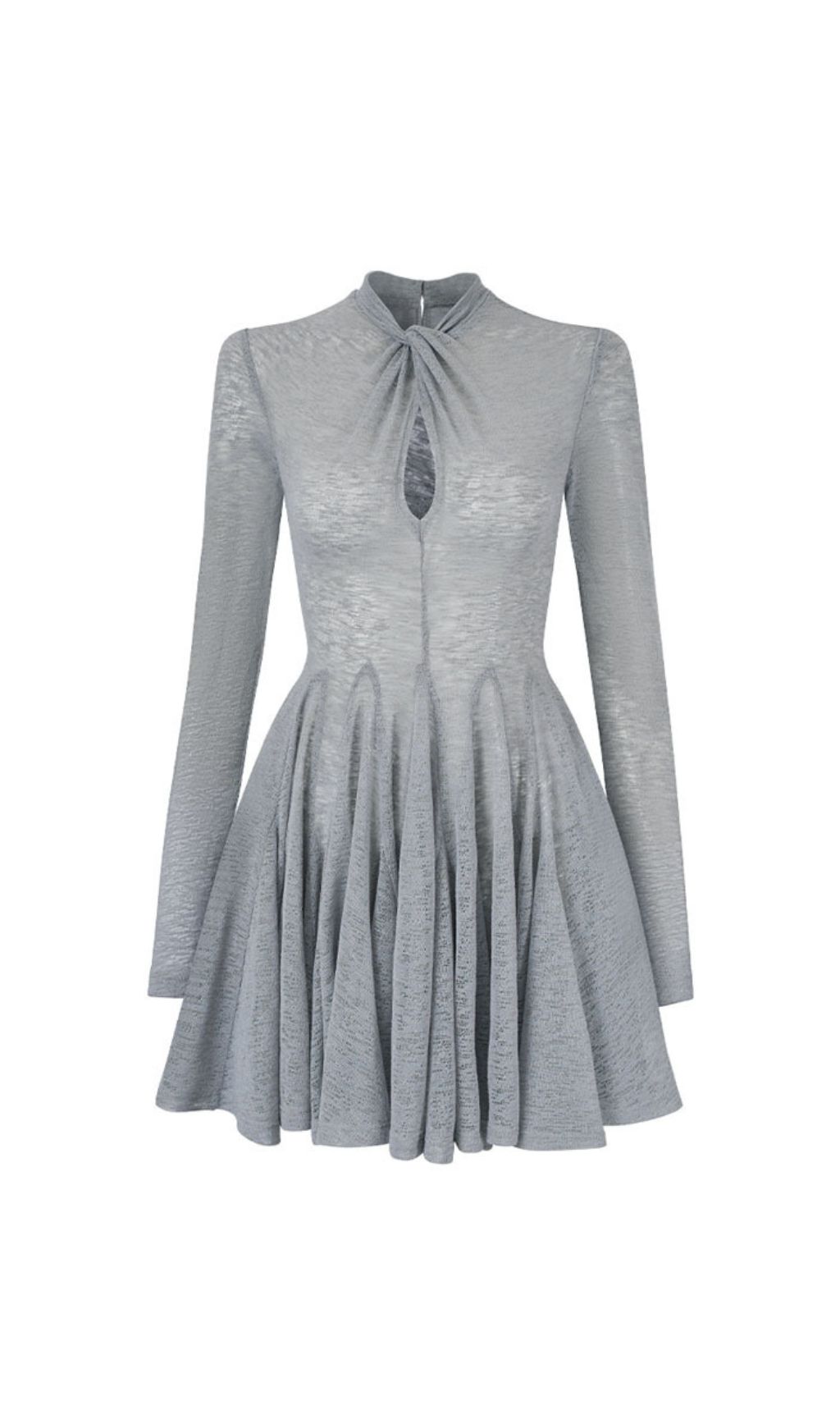 60696b46574b9405fbe0cd73602b8ff3.jpg Fashionslee Women Hanako Grey Long Sleeve Mini Dress
