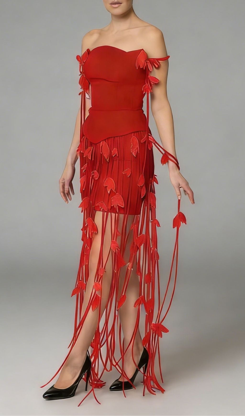 Fashionslee Women Karlee Strapless Tassel Bandage Maxi Dress