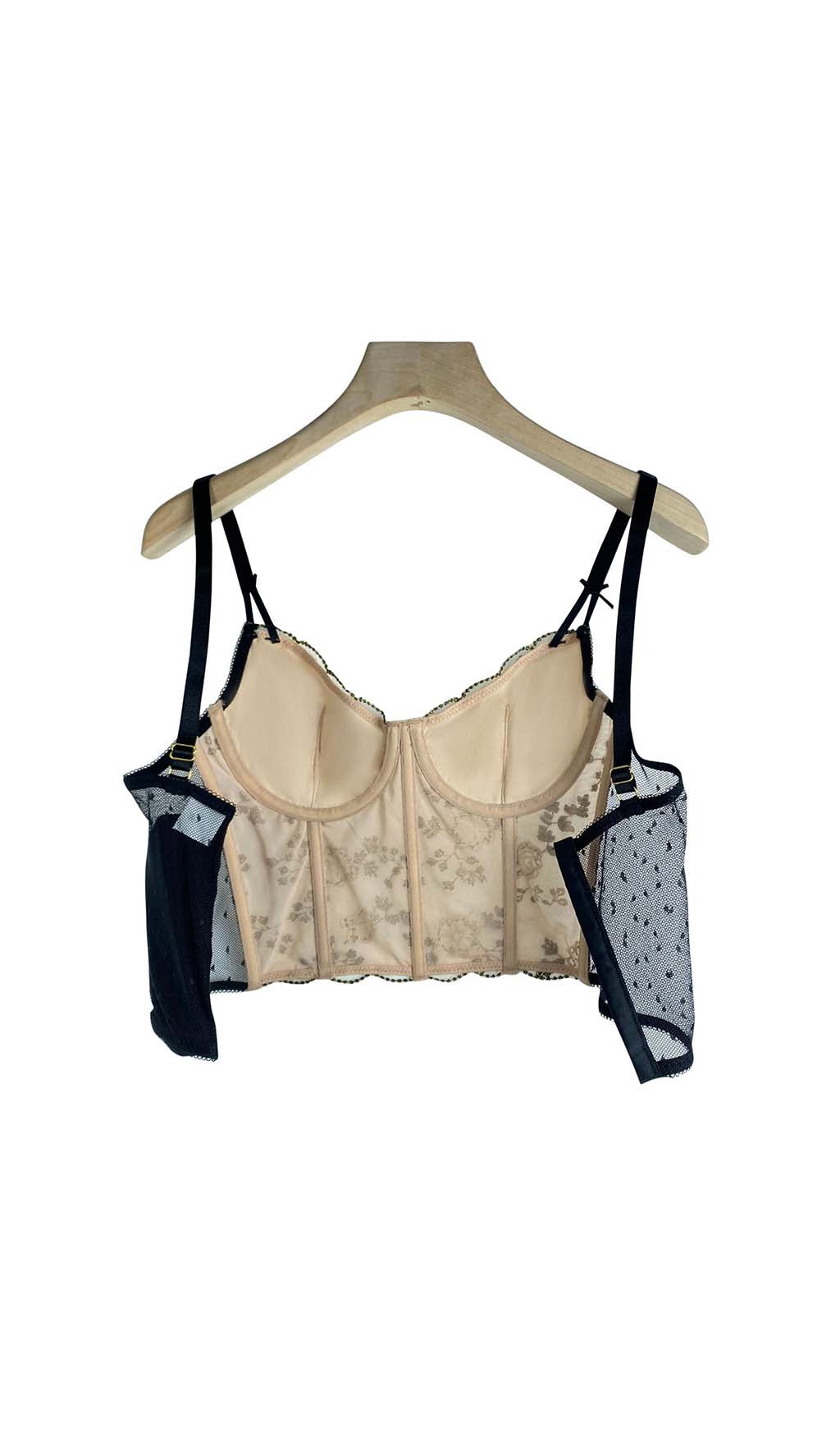 607ee9044730ea6521494c4013de689e.jpeg Fashionslee Women Corset Floral Cropped Top In Gray