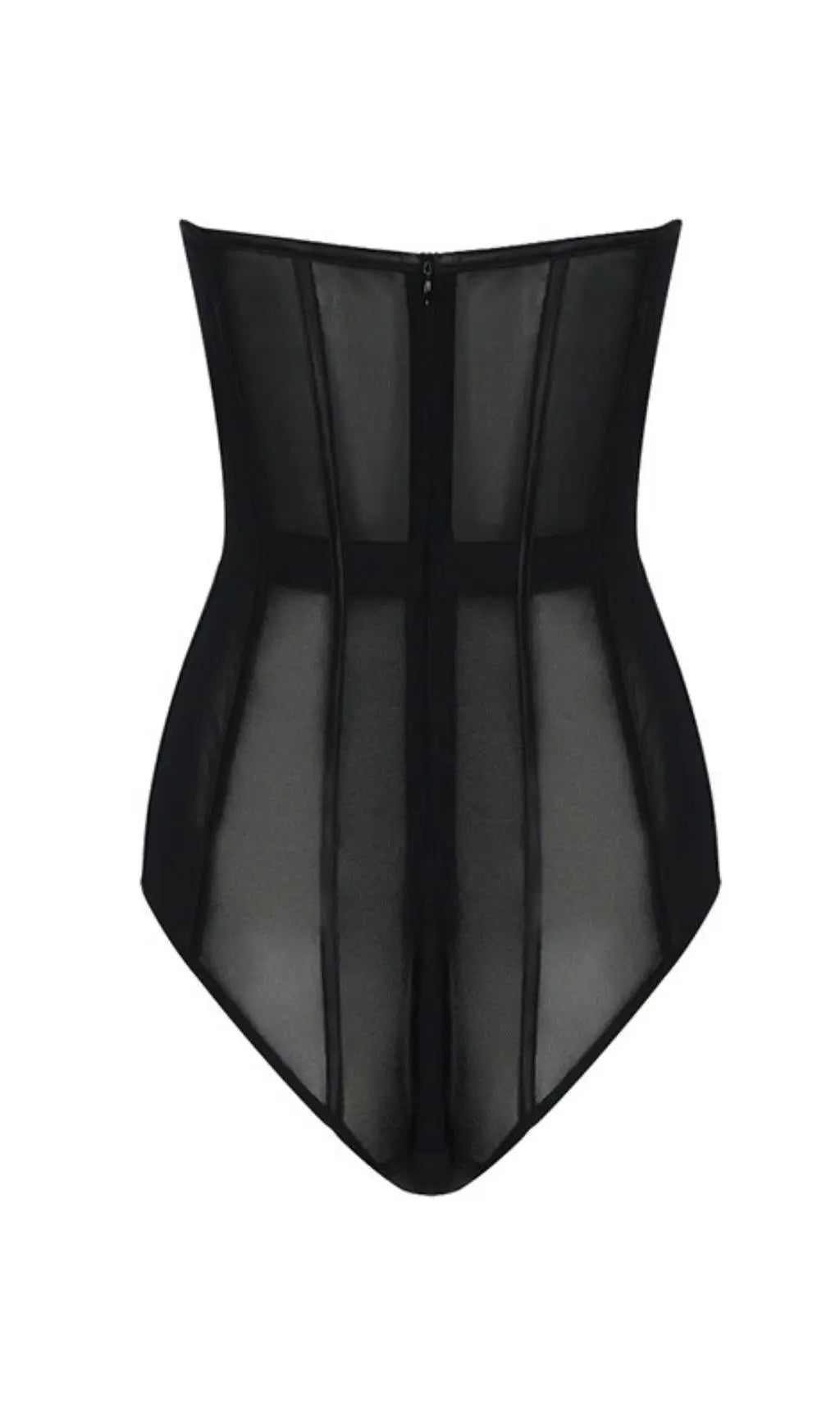 6090c7aa8825360c7e4dc9b3c0378e4d.jpeg Fashionslee Women Black Mesh Lace Fishbone Chest Tub Bodysuit